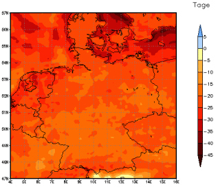 Gebietsmittel dieses Klimalaufs: -19 Tage