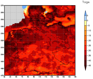 Gebietsmittel dieses Klimalaufs: -33 Tage