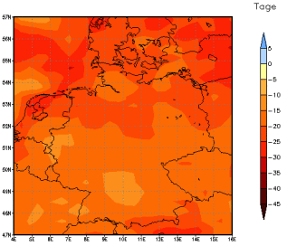 Gebietsmittel dieses Klimalaufs: -18 Tage