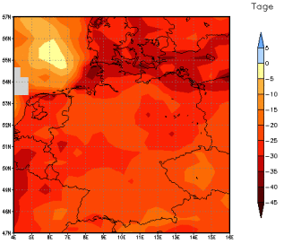 Gebietsmittel dieses Klimalaufs: -26 Tage