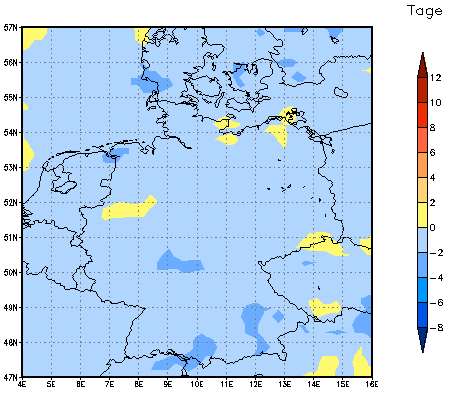 Gebietsmittel dieses Klimalaufs: 0 Tage