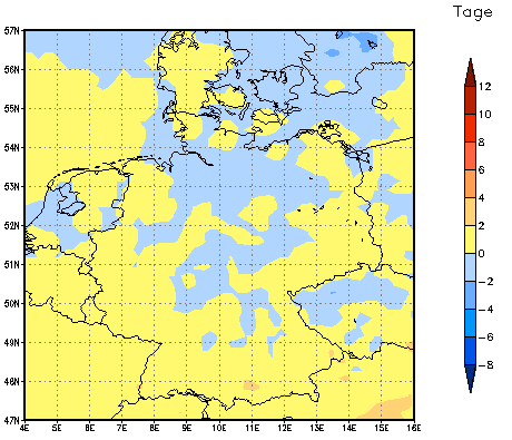 Gebietsmittel dieses Klimalaufs: 0 Tage