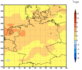 Gebietsmittel dieses Klimalaufs: +2 Tage