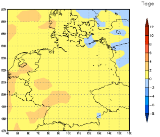 Gebietsmittel dieses Klimalaufs: +2 Tage