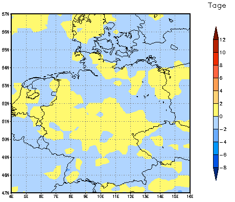 Gebietsmittel dieses Klimalaufs: 0 Tage