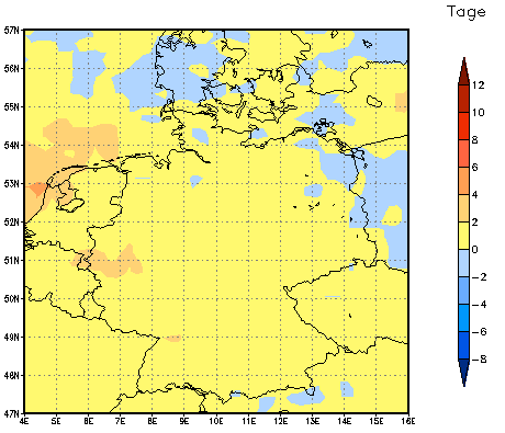 Gebietsmittel dieses Klimalaufs: 0 Tage