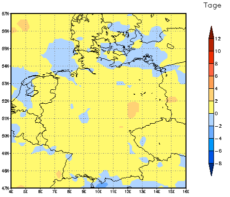 Gebietsmittel dieses Klimalaufs: 0 Tage