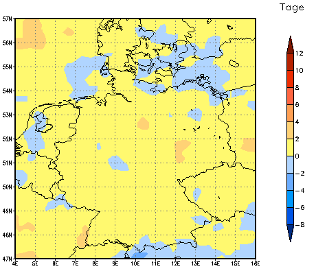 Gebietsmittel dieses Klimalaufs: 0 Tage