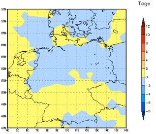 Gebietsmittel dieses Klimalaufs: 0 Tage