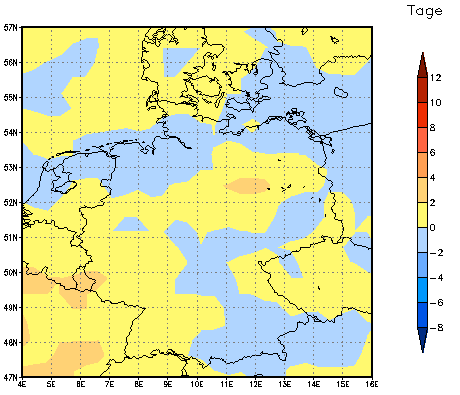 Gebietsmittel dieses Klimalaufs: 0 Tage