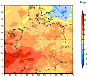 Gebietsmittel dieses Klimalaufs: +4 Tage