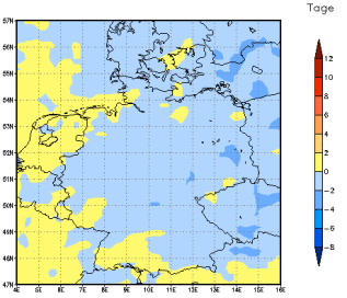 Gebietsmittel dieses Klimalaufs: 0 Tage