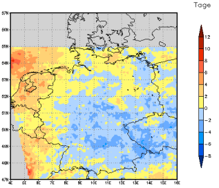 Gebietsmittel dieses Klimalaufs: 0 Tage