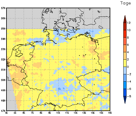 Gebietsmittel dieses Klimalaufs: 0 Tage