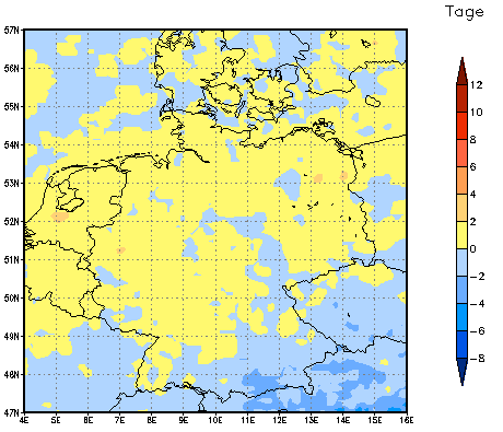 Gebietsmittel dieses Klimalaufs: +1 Tag