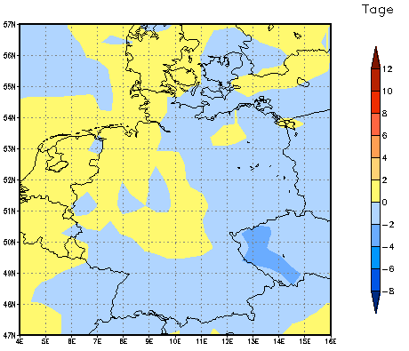 Gebietsmittel dieses Klimalaufs: 0 Tage