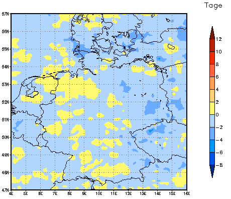 Gebietsmittel dieses Klimalaufs: 0 Tage