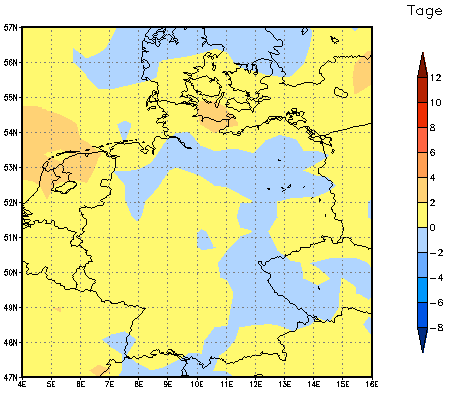 Gebietsmittel dieses Klimalaufs: 0 Tage