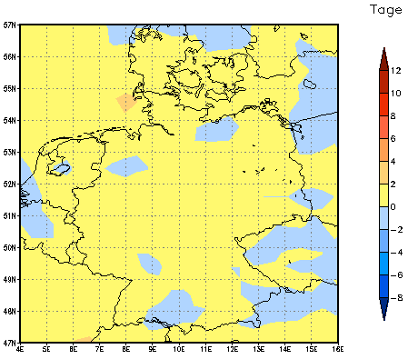 Gebietsmittel dieses Klimalaufs: 0 Tage