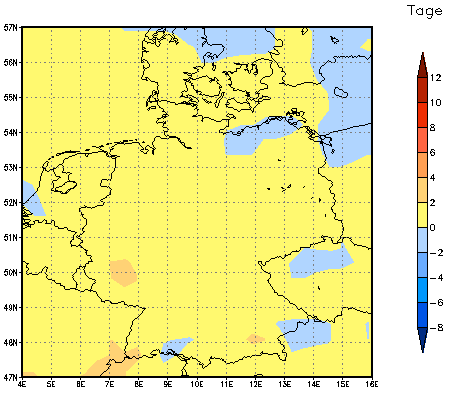 Gebietsmittel dieses Klimalaufs: 0 Tage