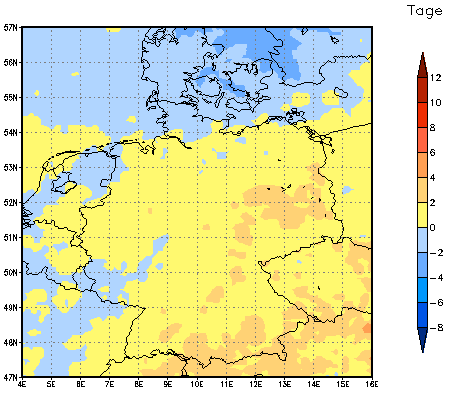 Gebietsmittel dieses Klimalaufs: 0 Tage