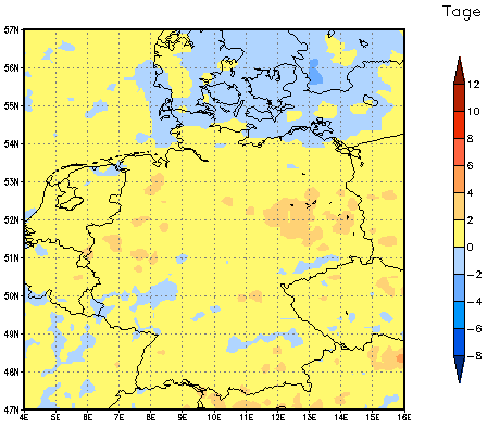 Gebietsmittel dieses Klimalaufs: +1 Tag