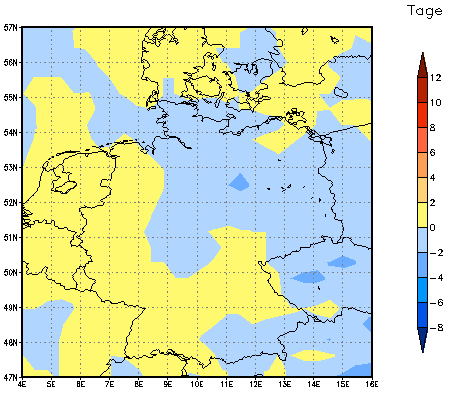 Gebietsmittel dieses Klimalaufs: 0 Tage