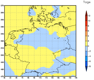 Gebietsmittel dieses Klimalaufs: 0 Tage