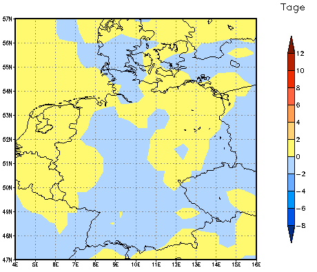 Gebietsmittel dieses Klimalaufs: 0 Tage