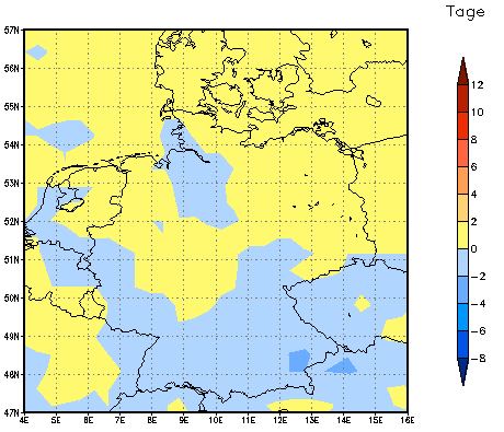 Gebietsmittel dieses Klimalaufs: 0 Tage