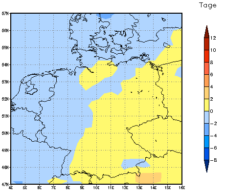 Gebietsmittel dieses Klimalaufs: 0 Tage