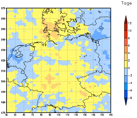 Gebietsmittel dieses Klimalaufs: 0 Tage