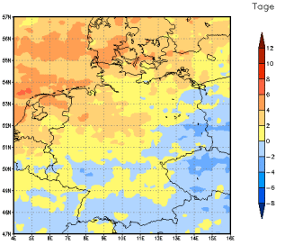 Gebietsmittel dieses Klimalaufs: +1 Tag