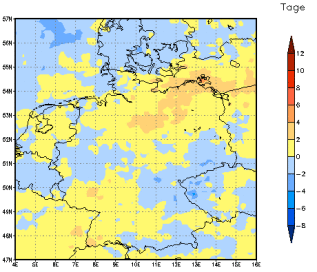 Gebietsmittel dieses Klimalaufs: +2 Tage