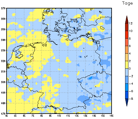 Gebietsmittel dieses Klimalaufs: 0 Tage