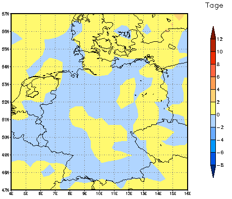 Gebietsmittel dieses Klimalaufs: 0 Tage