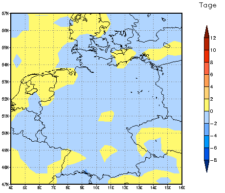 Gebietsmittel dieses Klimalaufs: 0 Tage