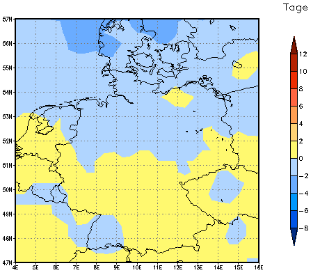 Gebietsmittel dieses Klimalaufs: 0 Tage