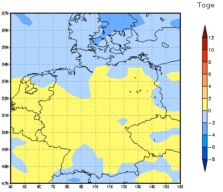 Gebietsmittel dieses Klimalaufs: 0 Tage