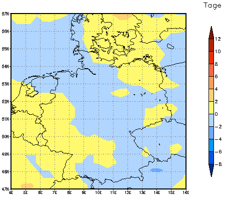 Gebietsmittel dieses Klimalaufs: 0 Tage