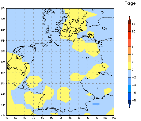 Gebietsmittel dieses Klimalaufs: 0 Tage