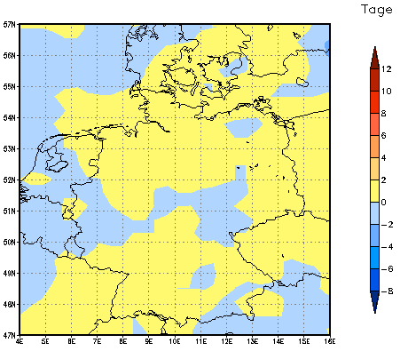 Gebietsmittel dieses Klimalaufs: 0 Tage