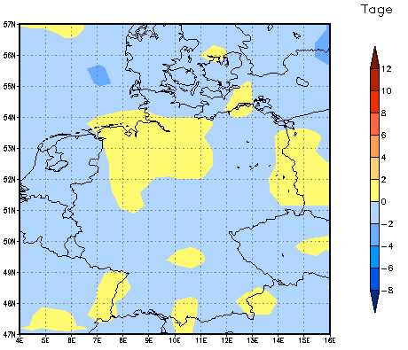 Gebietsmittel dieses Klimalaufs: 0 Tage