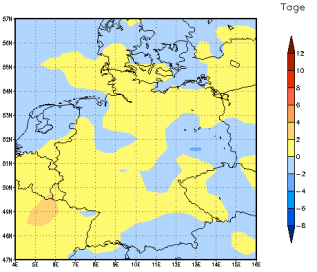 Gebietsmittel dieses Klimalaufs: 0 Tage