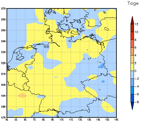 Gebietsmittel dieses Klimalaufs: 0 Tage