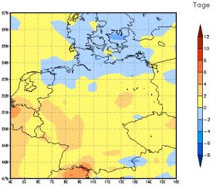 Gebietsmittel dieses Klimalaufs: +1 Tag