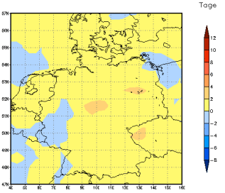 Gebietsmittel dieses Klimalaufs: +1 Tag