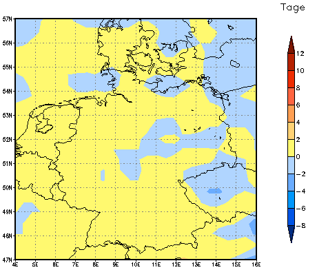 Gebietsmittel dieses Klimalaufs: 0 Tage