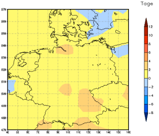 Gebietsmittel dieses Klimalaufs: +2 Tage