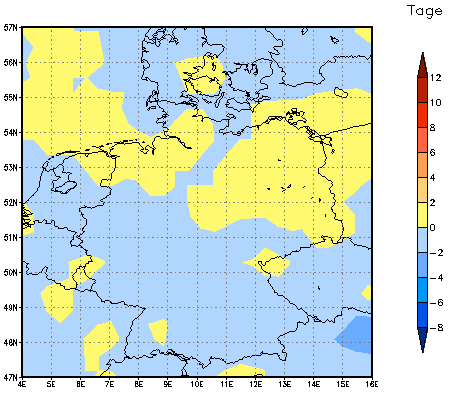 Gebietsmittel dieses Klimalaufs: 0 Tage